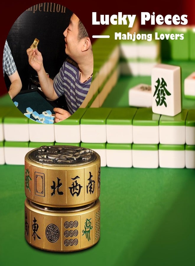 YJPPDD Fidget Spinner-Desk Toys, Metal Fidget Toys Adults, EDC Silent Finger Spinning Toy, Brass Cool Gadgets, ADHD Stress Relief, Focus Aid Kinetic Desk Toy for Office Home Decor, Novelty Luck Gift(Mahjong) - Image 5